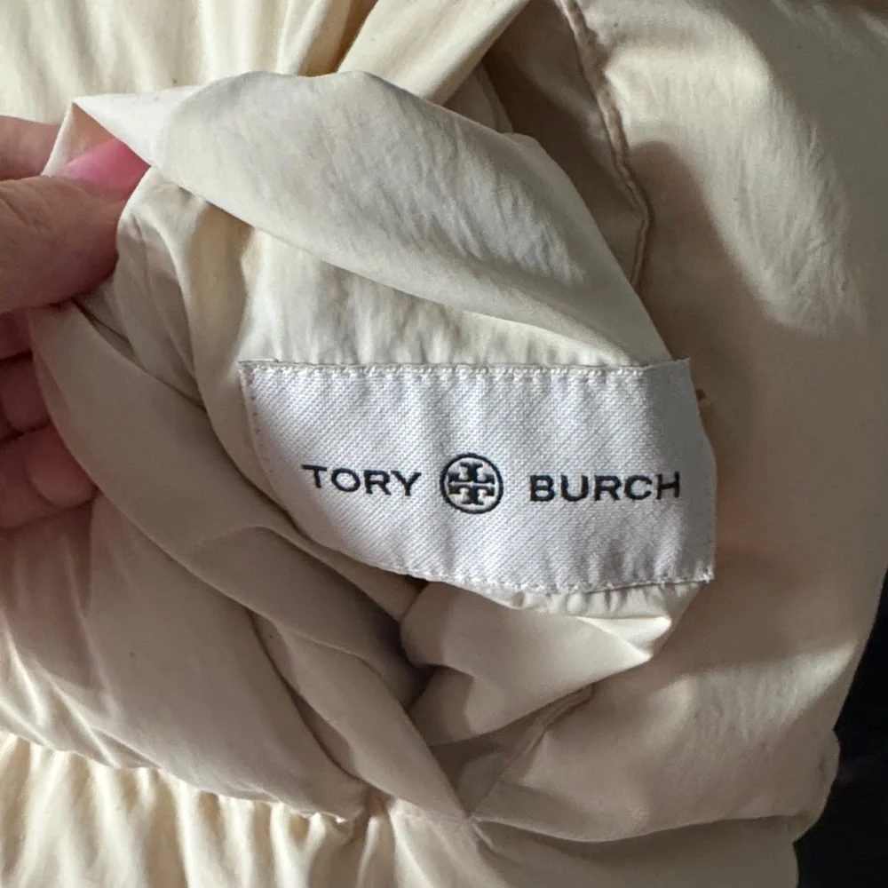 Tory Burch Cream Long Down Vest size S
